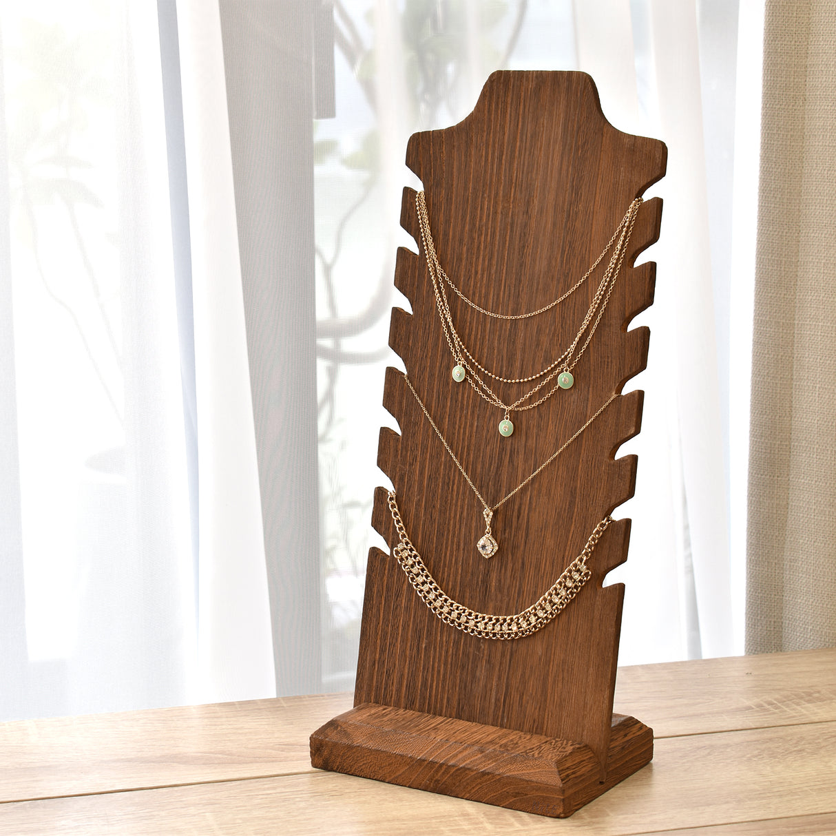#WDN68X2 Wooden Freestanding Necklace Display Stand