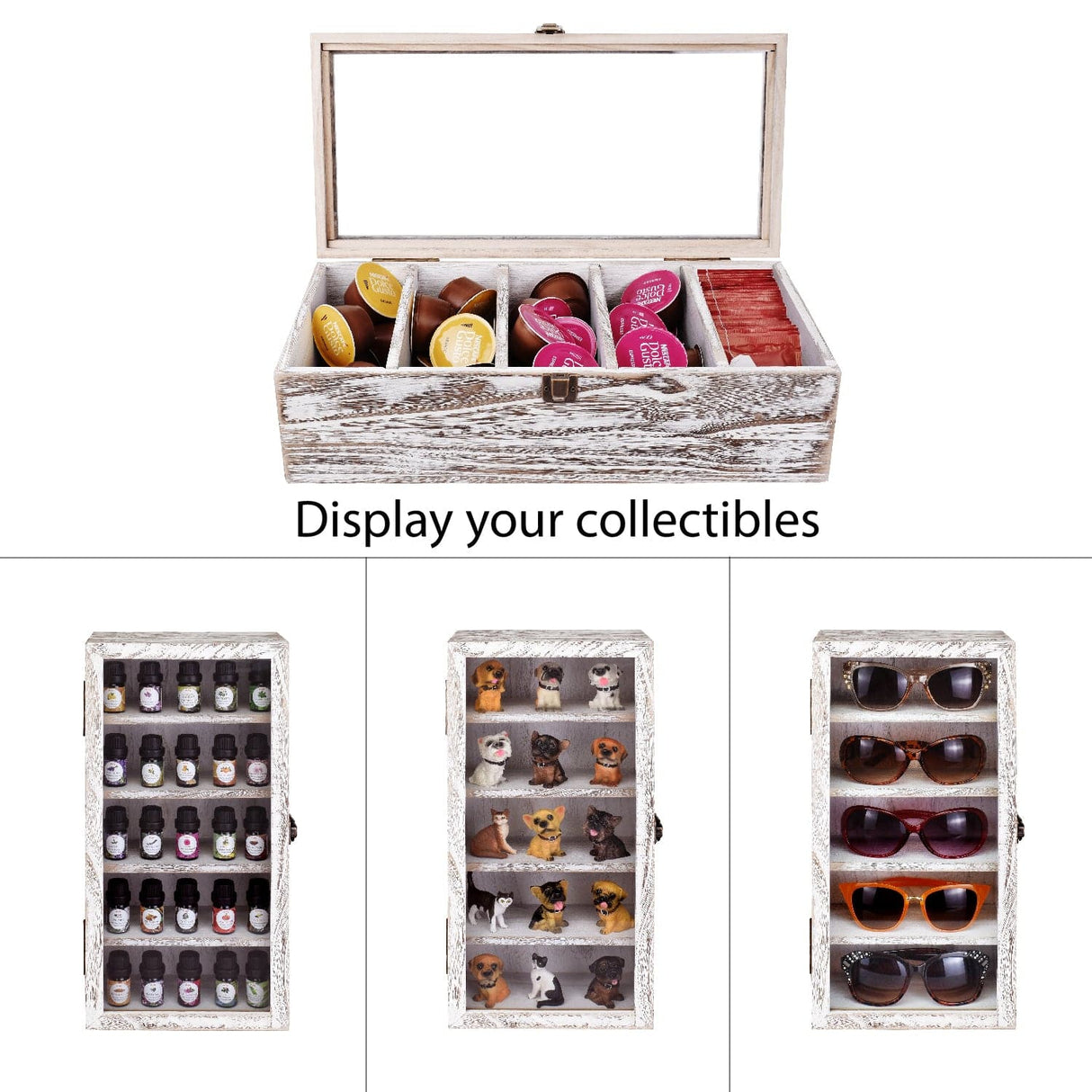 #WDP1319-A 5-Tier Wall Mounted Wooden Display Case 