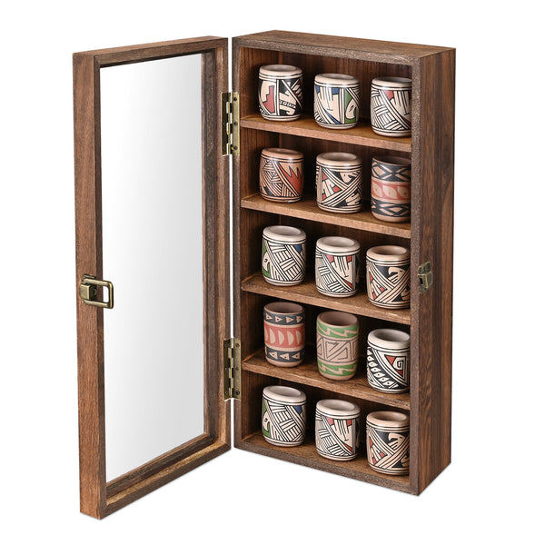 5-Tier Wall Mounted Wooden Display Case 