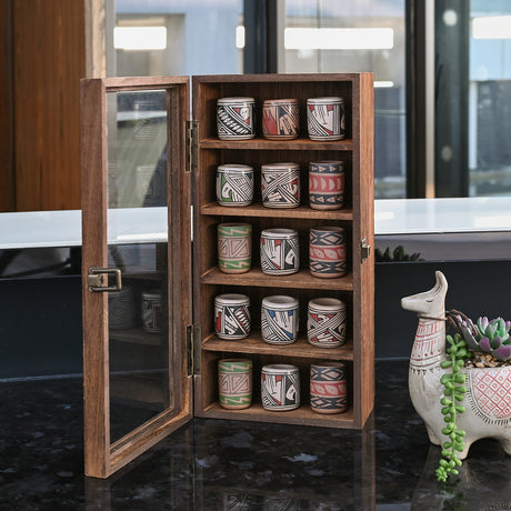 #WDP1319-A 5-Tier Wall Mounted Wooden Display Case 