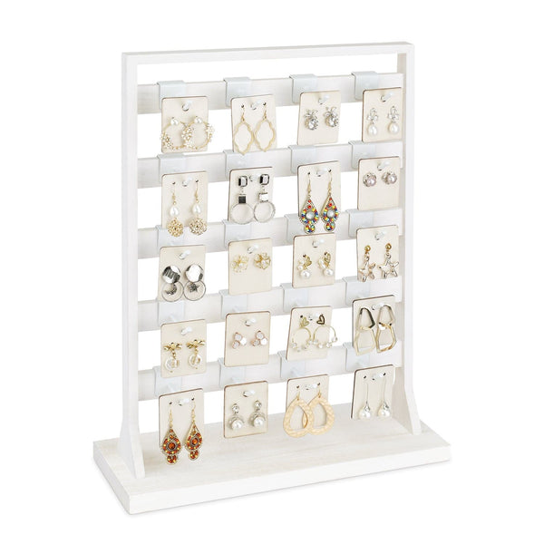 #WD2005 Wooden Hanger hook jewelry rack display with 20 white hooks