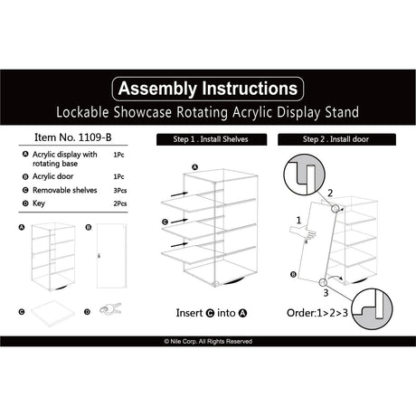 #1109-B Acrylic Display Showcase Case
