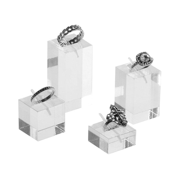 #1314  Frosted Acrylic Jewelry Display Stand for Ring, Square Base