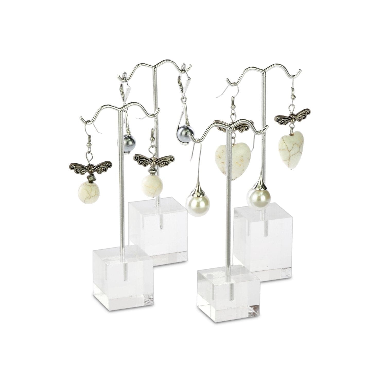 WD5062 Two-Sided Wooden Jewelry Display Stand with 32 Hooks