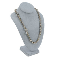 #189-2-LNLTG Linen Covered Necklace Display Bust, Dim Gray Linen