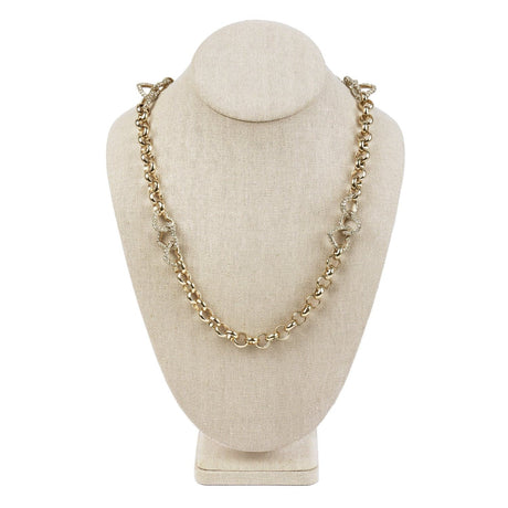 #189-2-LNT Linen Covered Necklace Display Bust, Tan Linen