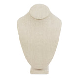 #189-2-LNT Linen Covered Necklace Display Bust, Tan Linen