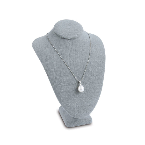 #189-3-LNLTG Necklace Bust Display, Dim Gray Linen