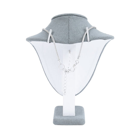#189-3-LNLTG Necklace Bust Display, Dim Gray Linen