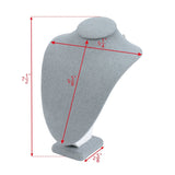 #189-3-LNLTG Necklace Bust Display, Dim Gray Linen