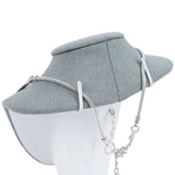 #189-3-LNLTG Necklace Bust Display, Dim Gray Linen