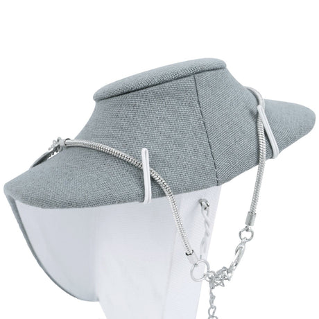 #189-3-LNLTG Necklace Bust Display, Dim Gray Linen