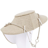 #189-3-LNT Linen Covered Necklace Display Bust, Tan Linen