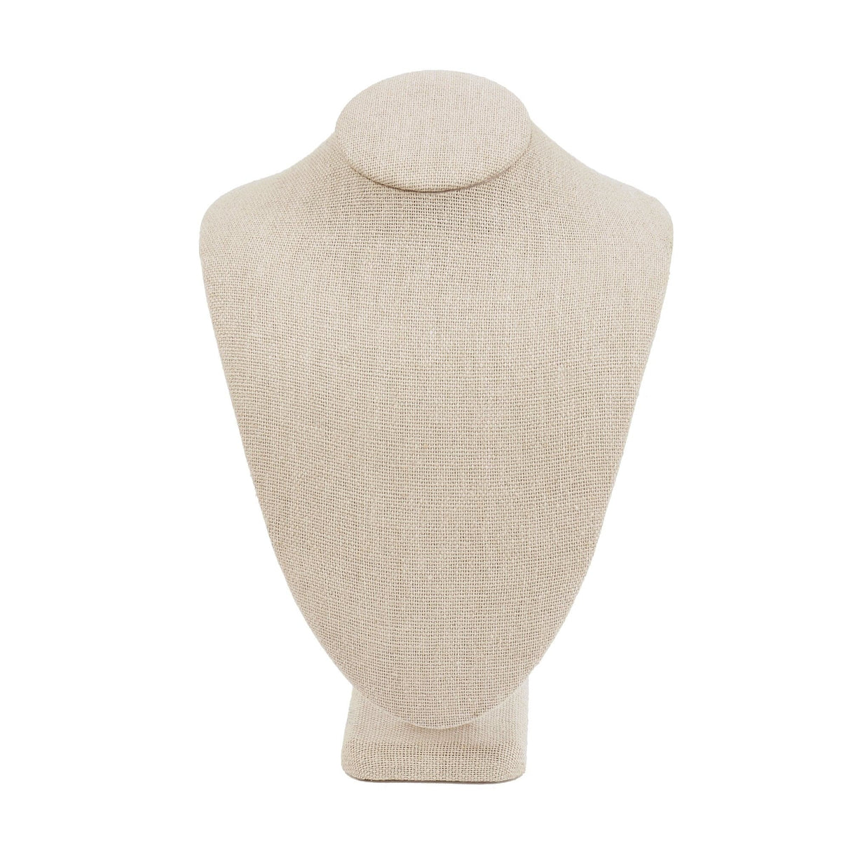 #189-3-LNT Linen Covered Necklace Display Bust, Tan Linen
