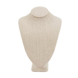 #189-3-LNT Linen Covered Necklace Display Bust, Tan Linen
