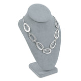 #189-7-LNLTG Linen Covered Necklace Display Bust , Dim Gray Linen