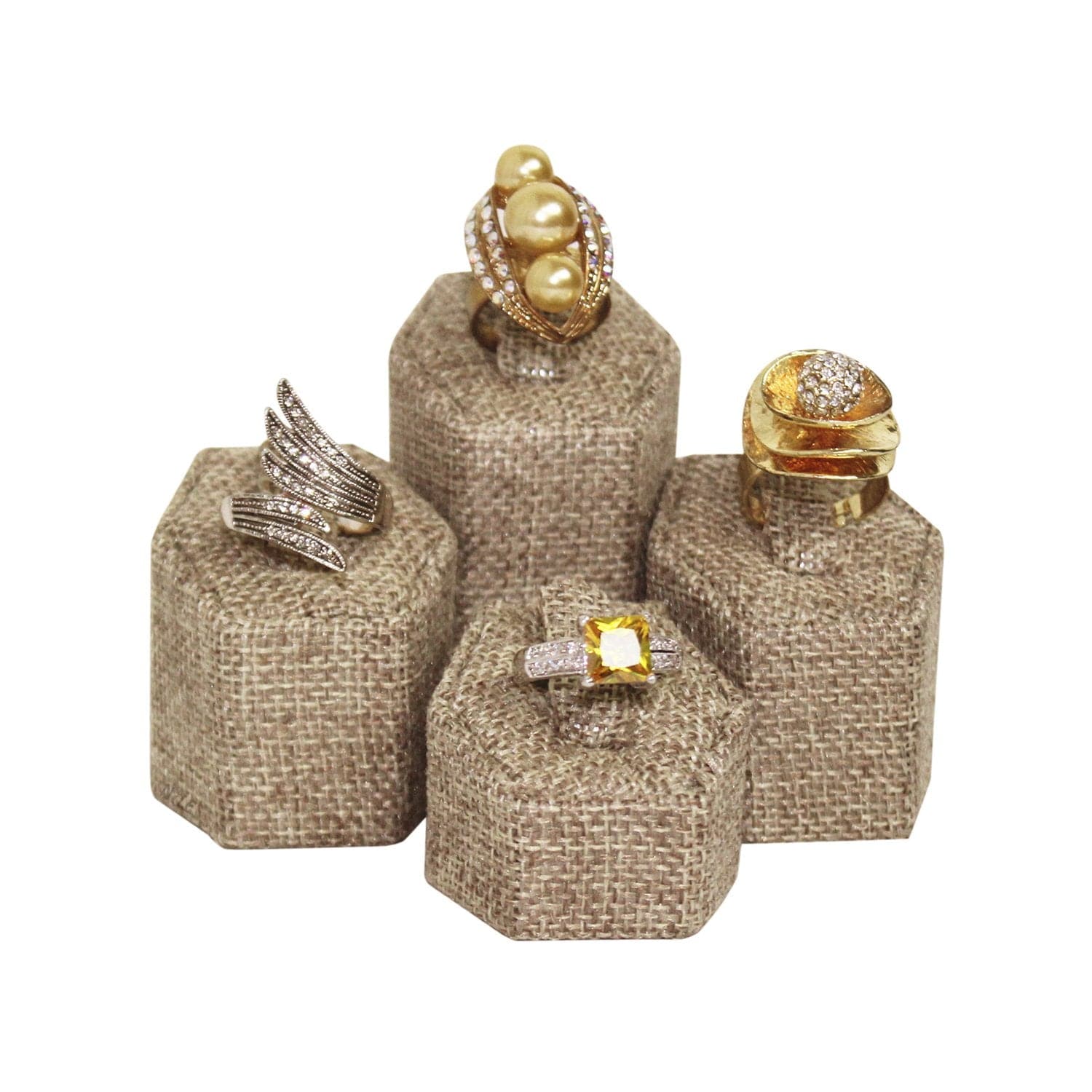 4pk Jr. Tote Gift Bags Gold Foil Speckled Lines Gold - Spritz