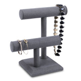 #218-1A-LNG Necklace Bracelet Display Stand, Dim Grey Linen