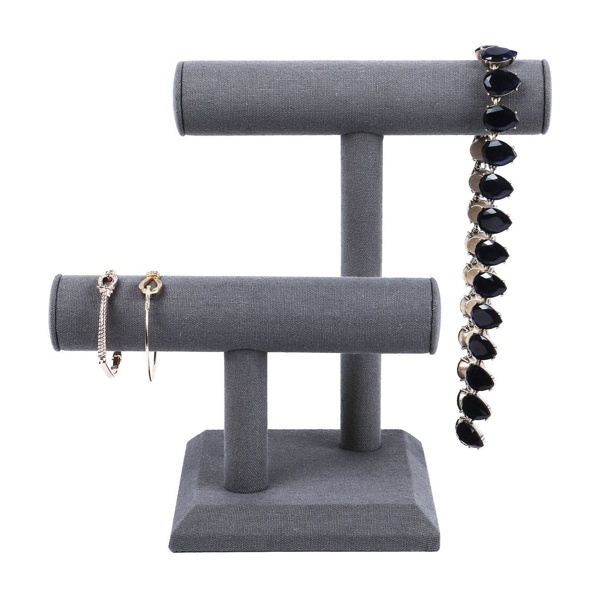 #218-1A-LNG Necklace Bracelet Display Stand, Dim Grey Linen