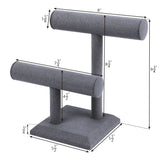 #218-1A-LNG Necklace Bracelet Display Stand, Dim Grey Linen
