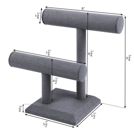 #218-1A-LNG Necklace Bracelet Display Stand, Dim Grey Linen