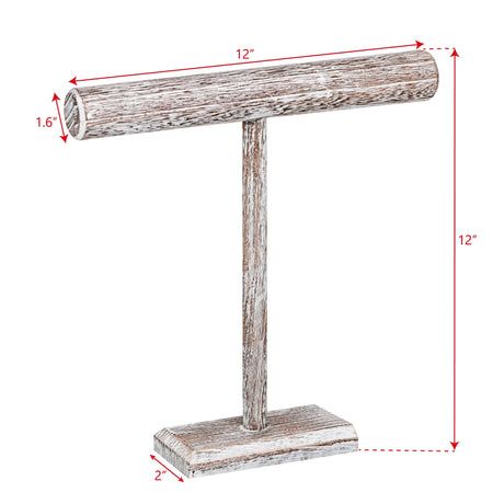 #219-1BW-ATWH  Wooden T-Bar Display,Antique White Color