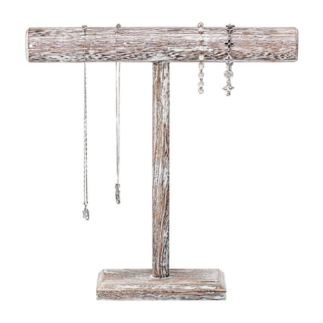 #219-1BW-ATWH  Wooden T-Bar Display,Antique White Color