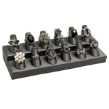#245-12R(SG) 12-Finger ring stand; 2 Tier - Steel Grey