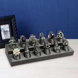 #245-12R(SG) 12-Finger ring stand; 2 Tier - Steel Grey
