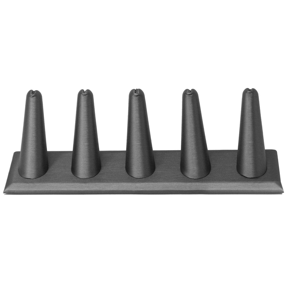 #245-5R (SG) Steel GreyFaux Leather Ring Display (5 Rings) Stand