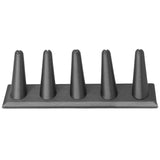 #245-5R (SG) Steel GreyFaux Leather Ring Display (5 Rings) Stand