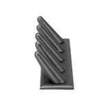 #245-5R (SG) Steel GreyFaux Leather Ring Display (5 Rings) Stand