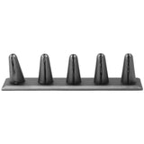 #245-5R (SG) Steel GreyFaux Leather Ring Display (5 Rings) Stand