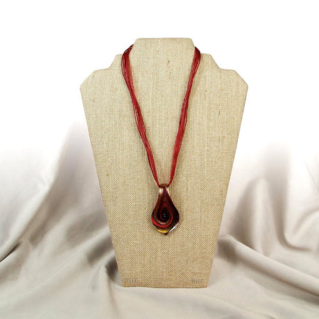 Linen Covered Padded Wood Necklace Display Easel-Nile Corp