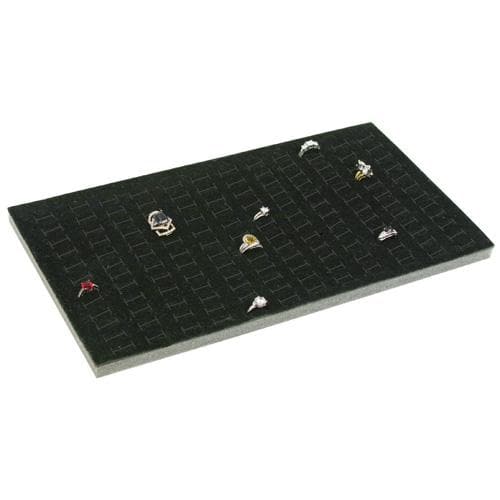 #ZZ-92-144E Black Velvet 144 Slots Horizontal Ring Foam