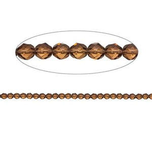 Jablonex Czech Glass Faceted Fire-Polished Round Beads 4mm