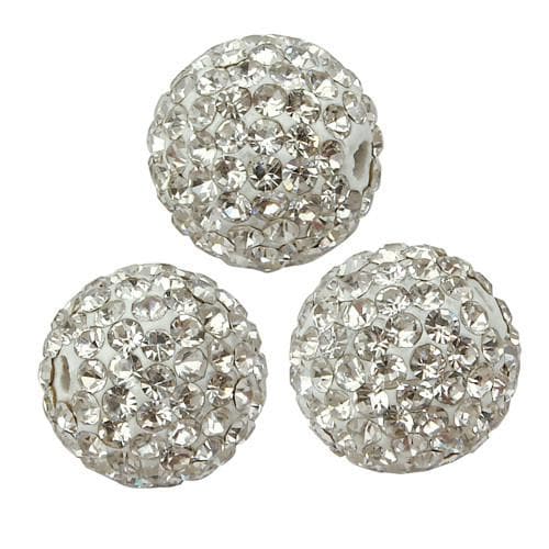 Rhinestone Pave Polymer Clay Ball Bead 12mm-Nile Corp