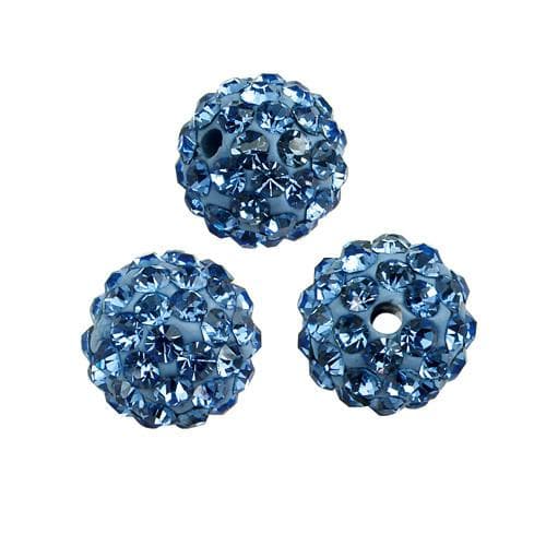 Rhinestone Pave Polymer Clay Ball Bead 8mm-Nile Corp