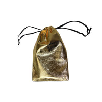 #BX12654 Gold Pouch with Black String
