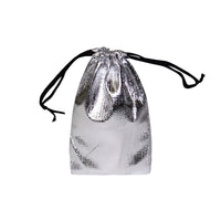 #BX12753 Silver Pouch With Black String