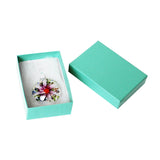 #BX2832-TB Glossy Teal Blue Paper Cotton Filled Boxes