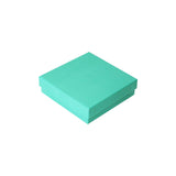 #BX2833-TB Glossy Teal Blue Paper Cotton Filled Boxes
