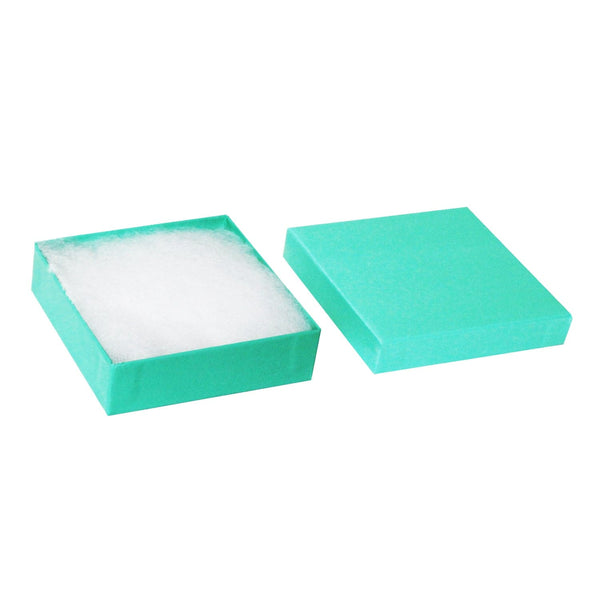 #BX2833-TB Glossy Teal Blue Paper Cotton Filled Boxes