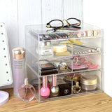 Acrylic Makeup Organizer Box with 4 Removable Drawers-Nile Corp