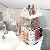 #COM6501 Princess Tiara Design Acrylic Rotating Makeup Organizer