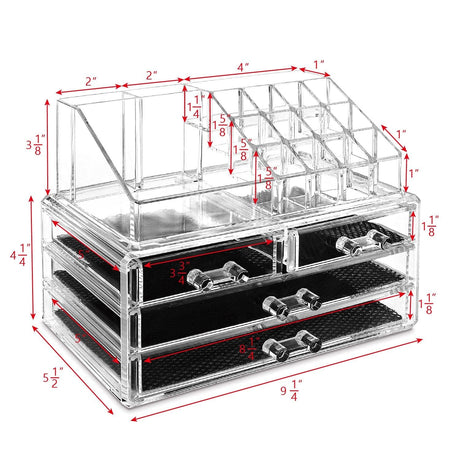 #COMS2915 Acrylic Makeup Organizer & Jewelry Storage Two Pieces Set