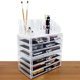 #COMS29150 Acrylic Makeup & Jewelry Storage Organizer 3 Piece Set