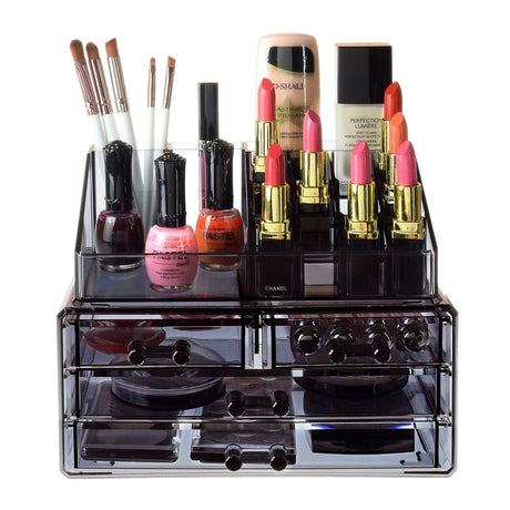 #COMS2915G Jewelry & Makeup Organizer, Translucent gray