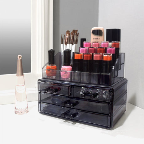 #COMS2915G Jewelry & Makeup Organizer, Translucent gray