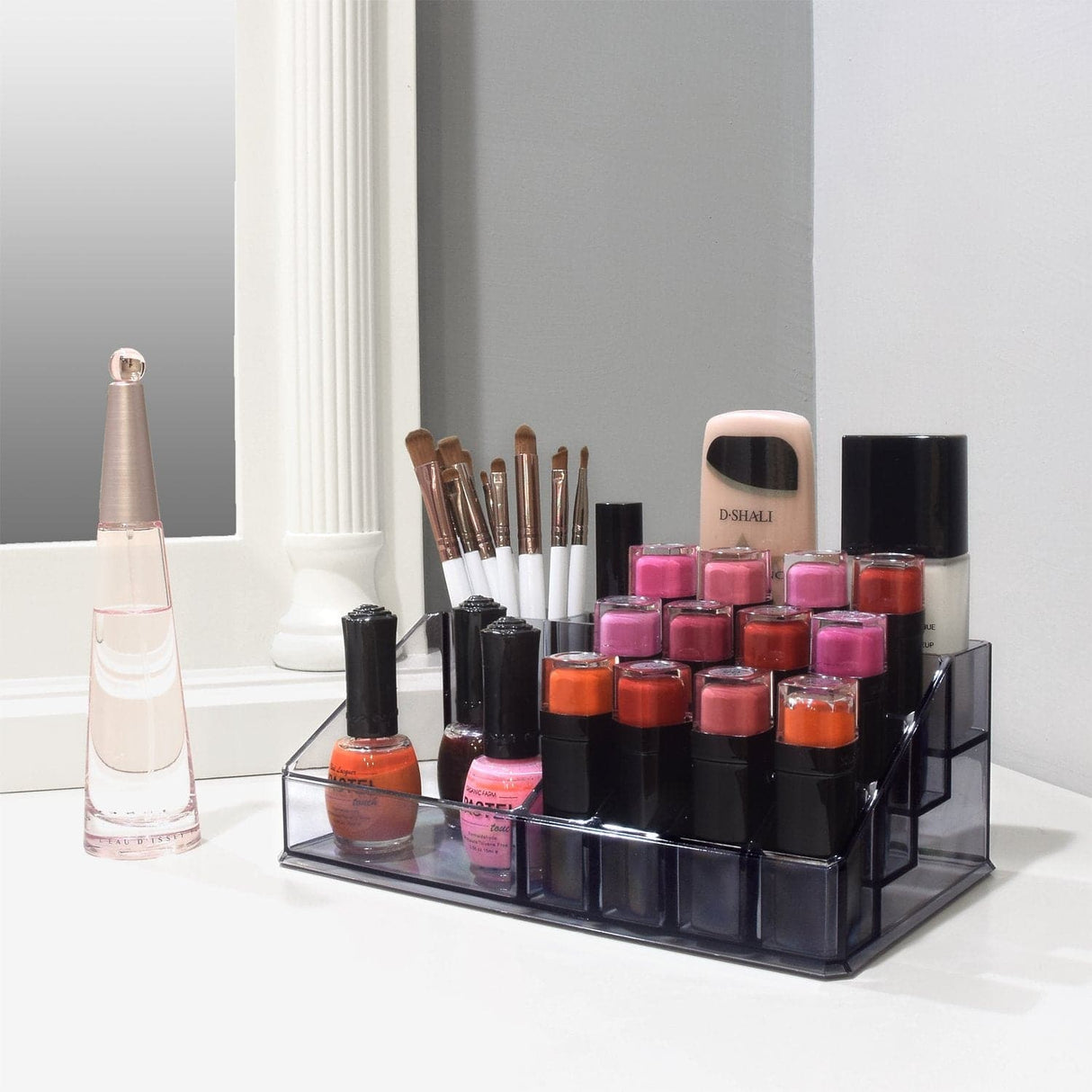 #COMS2915G Jewelry & Makeup Organizer, Translucent gray